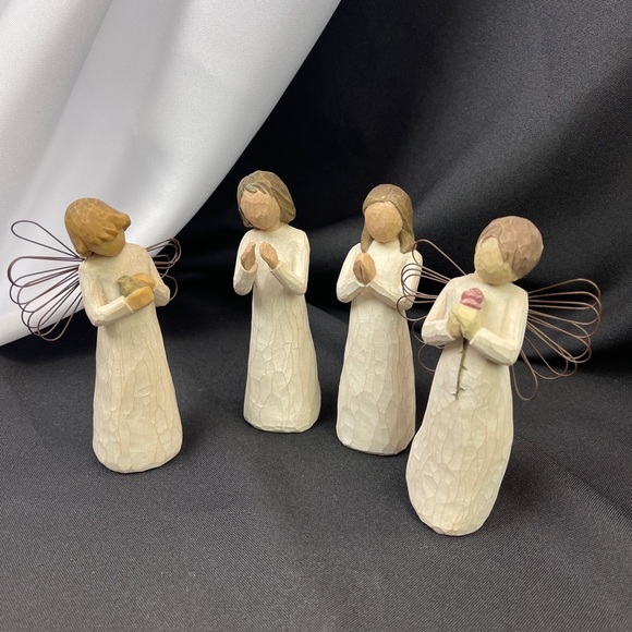 4  Willow tree figurines used  Angel Of Healing, Loving Angel - Picture 1 of 4